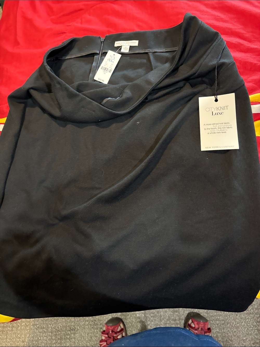New York and Company Stretch size 14,midsize skirt black with tags. City Knit